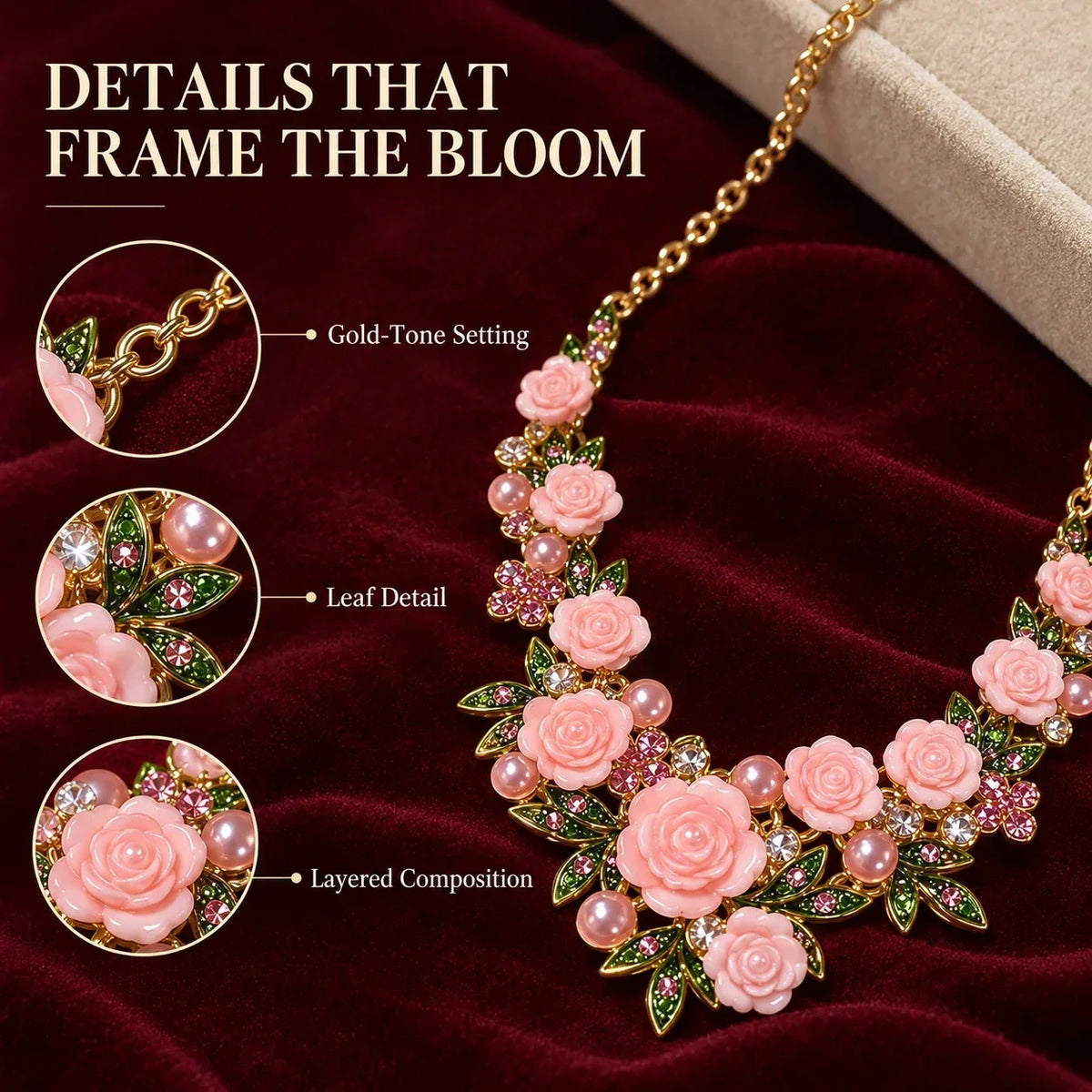 🌹Vintage Rose Garden Pearl & Crystal Jewelry Collection
