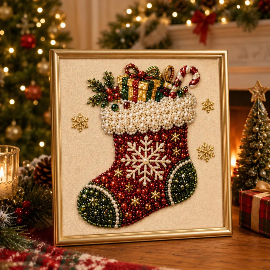 🧘Relaxing & Beginner-Friendly-💎DIY Christmas Pearl Diamond Painting Art Kit