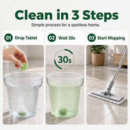 💧🧹 Floor Cleaning Effervescent Tablets – Just Drop, Dissolve & Mop! 80 Pcs for Tile, Wood & Marble