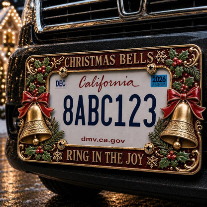 🎄 3D Christmas License Plate Frame – Holiday Car Accessory