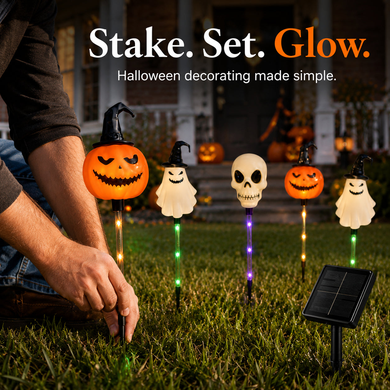 🎃 Light Up the Night: Solar Halloween Path Lights – 3 Spooky Styles! 👻💀