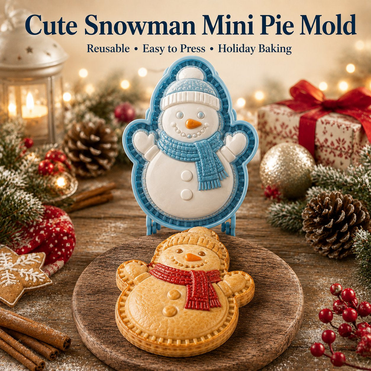 🎄Christmas Cookie & Mini Pie Molds – 8 Festive Designs for Holiday Baking (Reusable & Easy Press)🎅