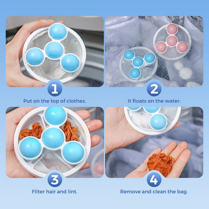 🐶 3-Pack Floating Pet Hair Catcher – Laundry Lint & Tissue Filter Bag for Washing Machine