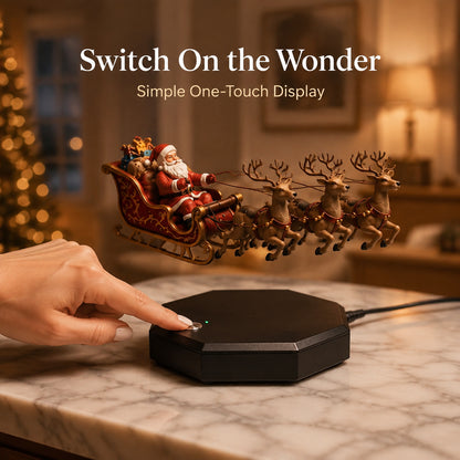 🛷 Magnetic Levitating Santa Sleigh  – Floating Christmas Decor with Warm LED
