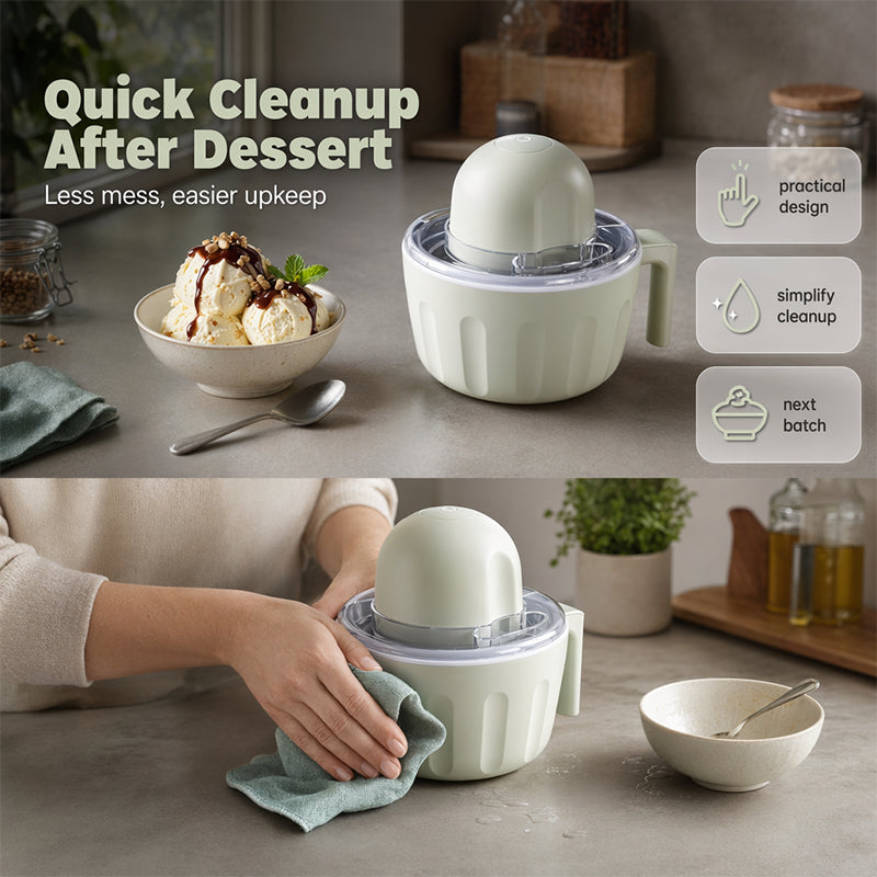 🍦 Automatic Ice Cream Maker – 500ml Homemade Frozen Dessert Machine, USB Rechargeable & Easy-Clean, Perfect for Families