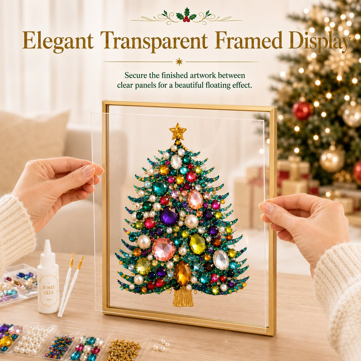 ✨🎁 Jewel & Pearl Christmas Tree DIY Painting Craft Kit
