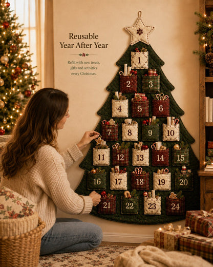 🎄 DIY Christmas Tree Advent Calendar Sewing Kit – 5 Styles, Reusable Holiday Tradition