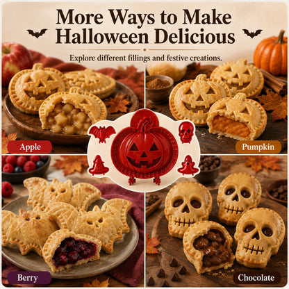 🎃Halloween Pie Mold – 8 Spooky Designs, Reusable Baking Tool for Mini Pies, Turnovers & Hand Pies