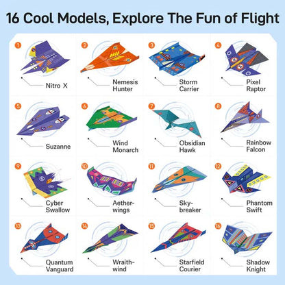 ✈️ Paper Airplane Origami Kit – 16 Designs, Pre-Scored Sheets & STEM Learning