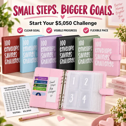 💰100-Day Money-Saving & Savings Logbook--$5,050 Savings Challenge Binder