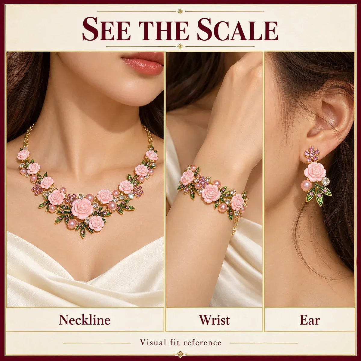 🌹Vintage Rose Garden Pearl & Crystal Jewelry Collection