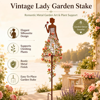 🌹💃Rust-Style Female Dress Plant Climbing Trellis -  Like a Garden Princess in Full Bloom