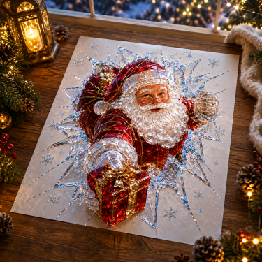 ✨🎄Crystal Christmas Break-In Window Decal — 3D Shattered-Glass Holiday Window Decoration