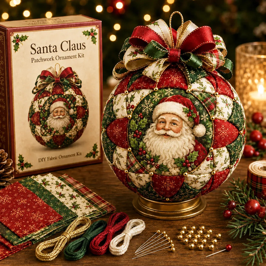 🎄 DIY Christmas Patchwork Ball Decorations – 6 Designs