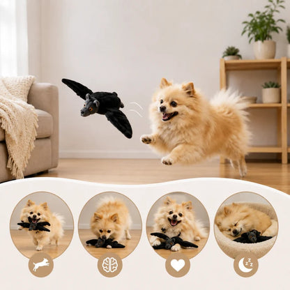🐶🦇 Electric Flapping Bat Dog Toy | Interactive USB Rechargeable Plush with Remote Control & Catnip Pocket