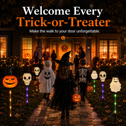 🎃 Light Up the Night: Solar Halloween Path Lights – 3 Spooky Styles! 👻💀