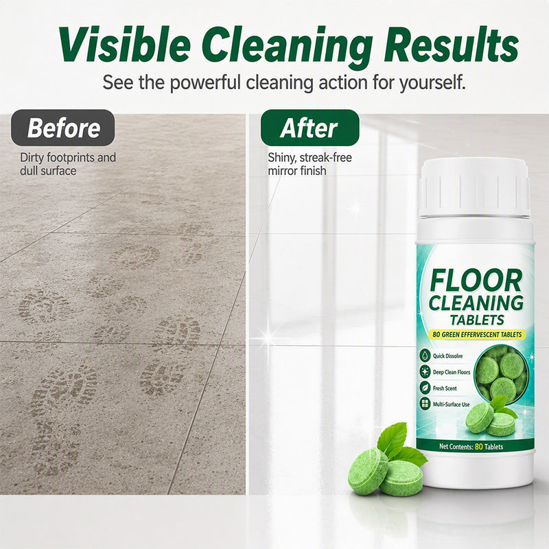 💧🧹 Floor Cleaning Effervescent Tablets – Just Drop, Dissolve & Mop! 80 Pcs for Tile, Wood & Marble