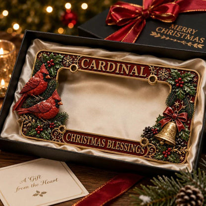 🎄 3D Christmas License Plate Frame – Holiday Car Accessory