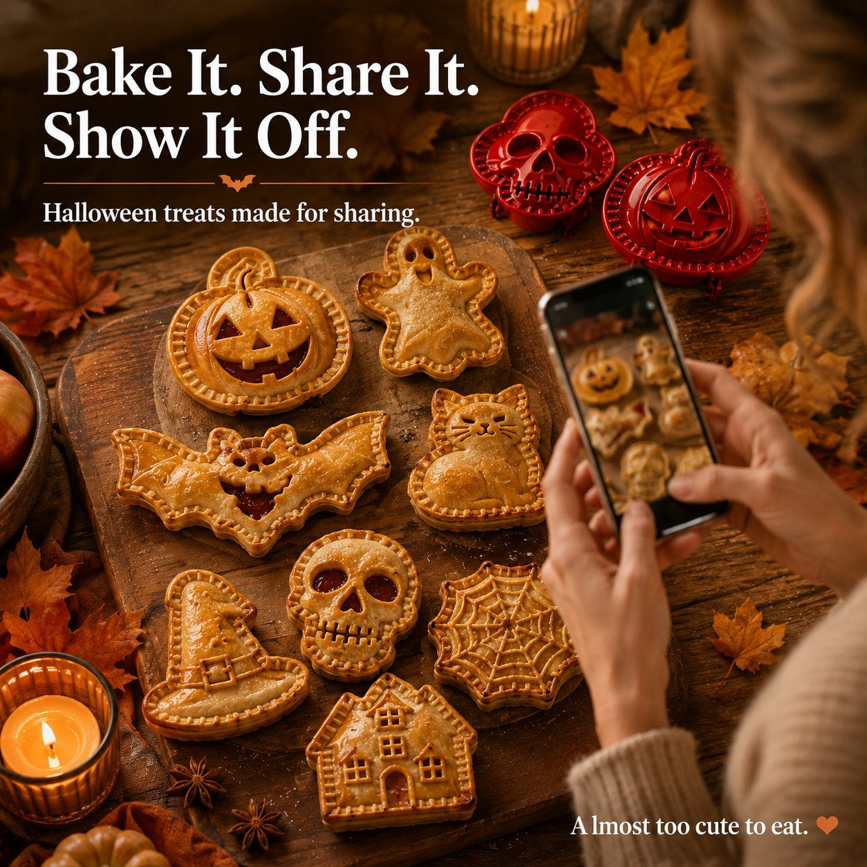 🎃Halloween Pie Mold – 8 Spooky Designs, Reusable Baking Tool for Mini Pies, Turnovers & Hand Pies