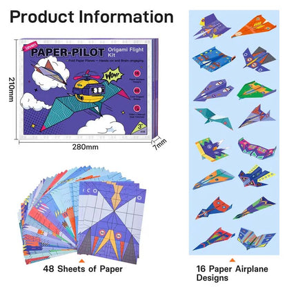 ✈️ Paper Airplane Origami Kit – 16 Designs, Pre-Scored Sheets & STEM Learning