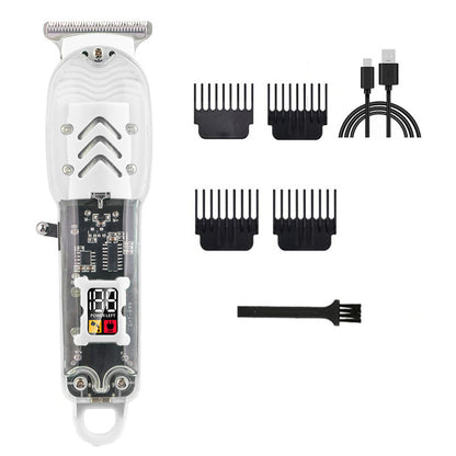 ⚡ Transparent Cordless Hair Trimmer