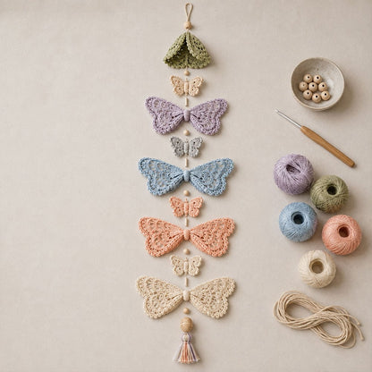 🧵 DIY Crochet Mobile Kit – Relaxing Handmade Craft with 6 Themes for Home Decor