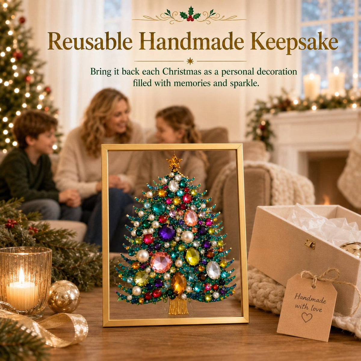✨🎁 Jewel & Pearl Christmas Tree DIY Painting Craft Kit