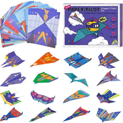 ✈️ Paper Airplane Origami Kit – 16 Designs, Pre-Scored Sheets & STEM Learning