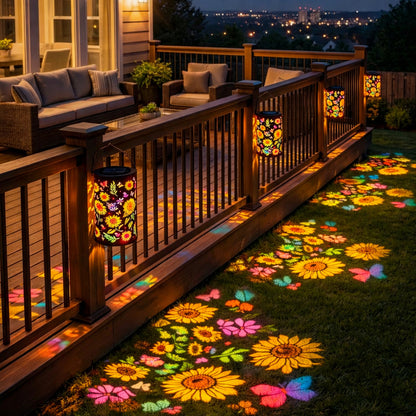 🌻 Solar Sunflower Projection Lantern
