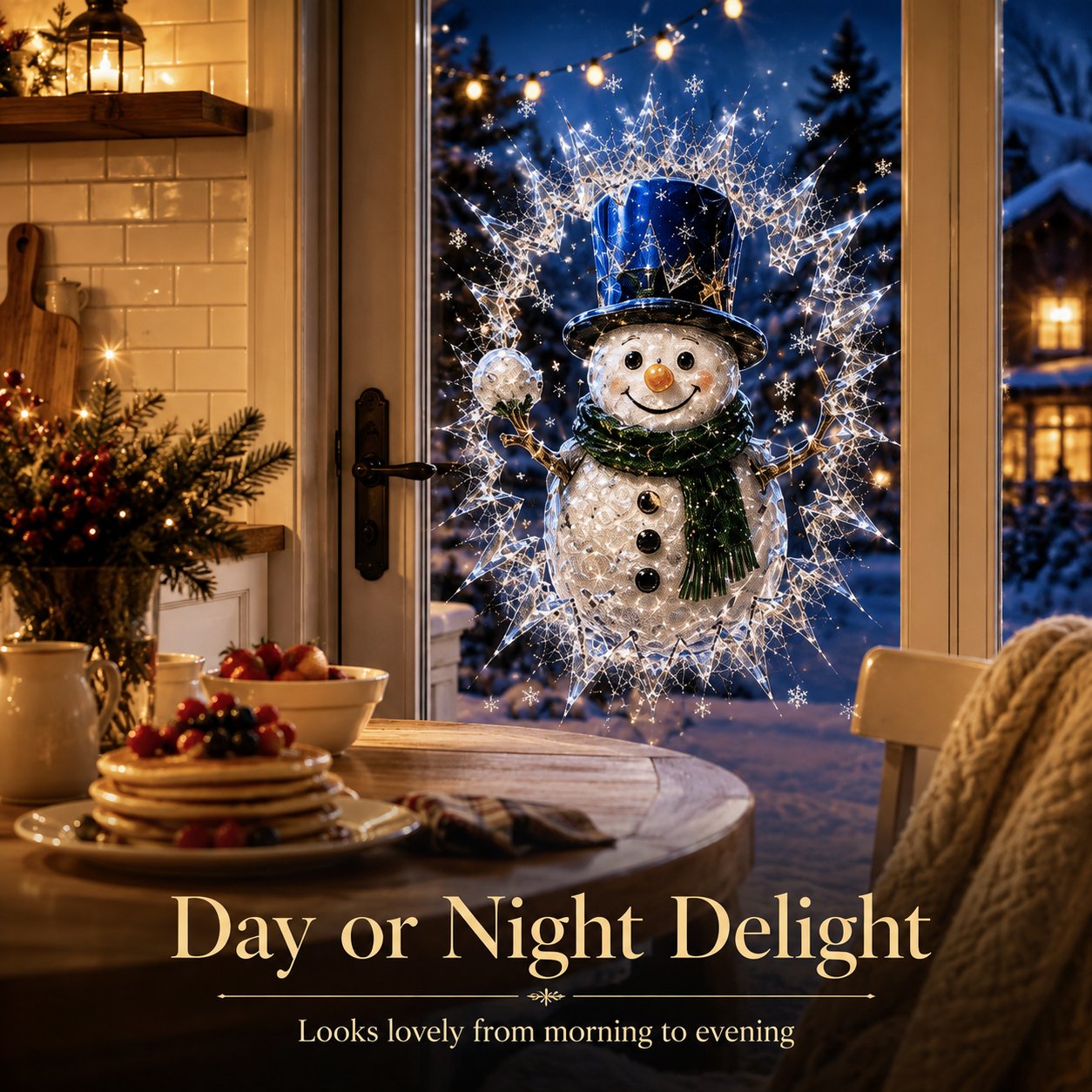 ✨🎄Crystal Christmas Break-In Window Decal — 3D Shattered-Glass Holiday Window Decoration