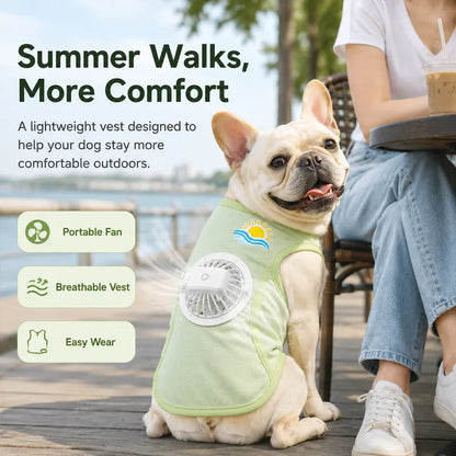 🐶 Summer Dog Cooling Vest with Detachable 3-Speed Fan | Breathable Mesh Pet Cool Shirt
