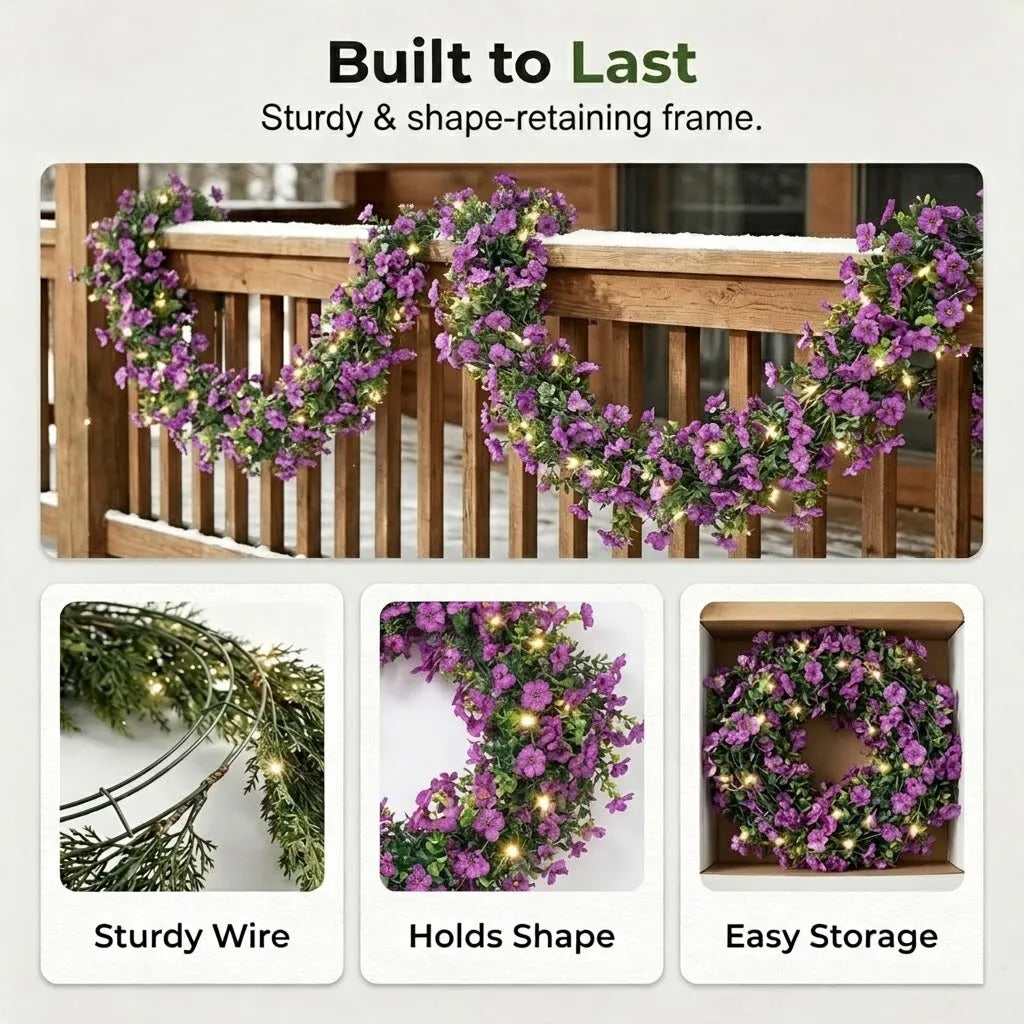 💐 Versatile Artificial Violet Vines – Reusable Garlands Suitable for All Decorations and Holidays 🌸 🎄