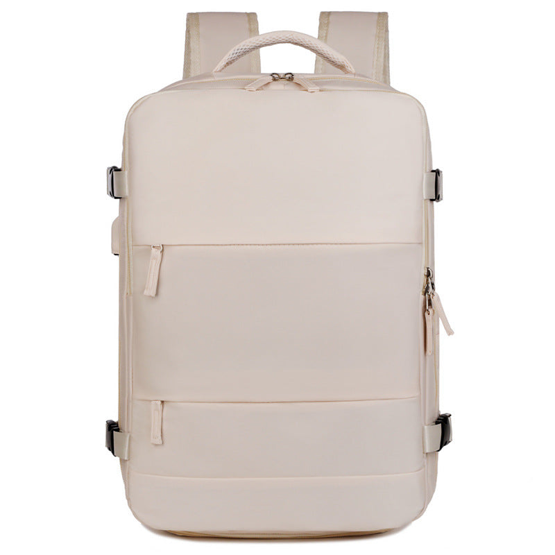 💼 Professional Travel Backpack with USB Port – 180° Opening Laptop Bag for Business Commute