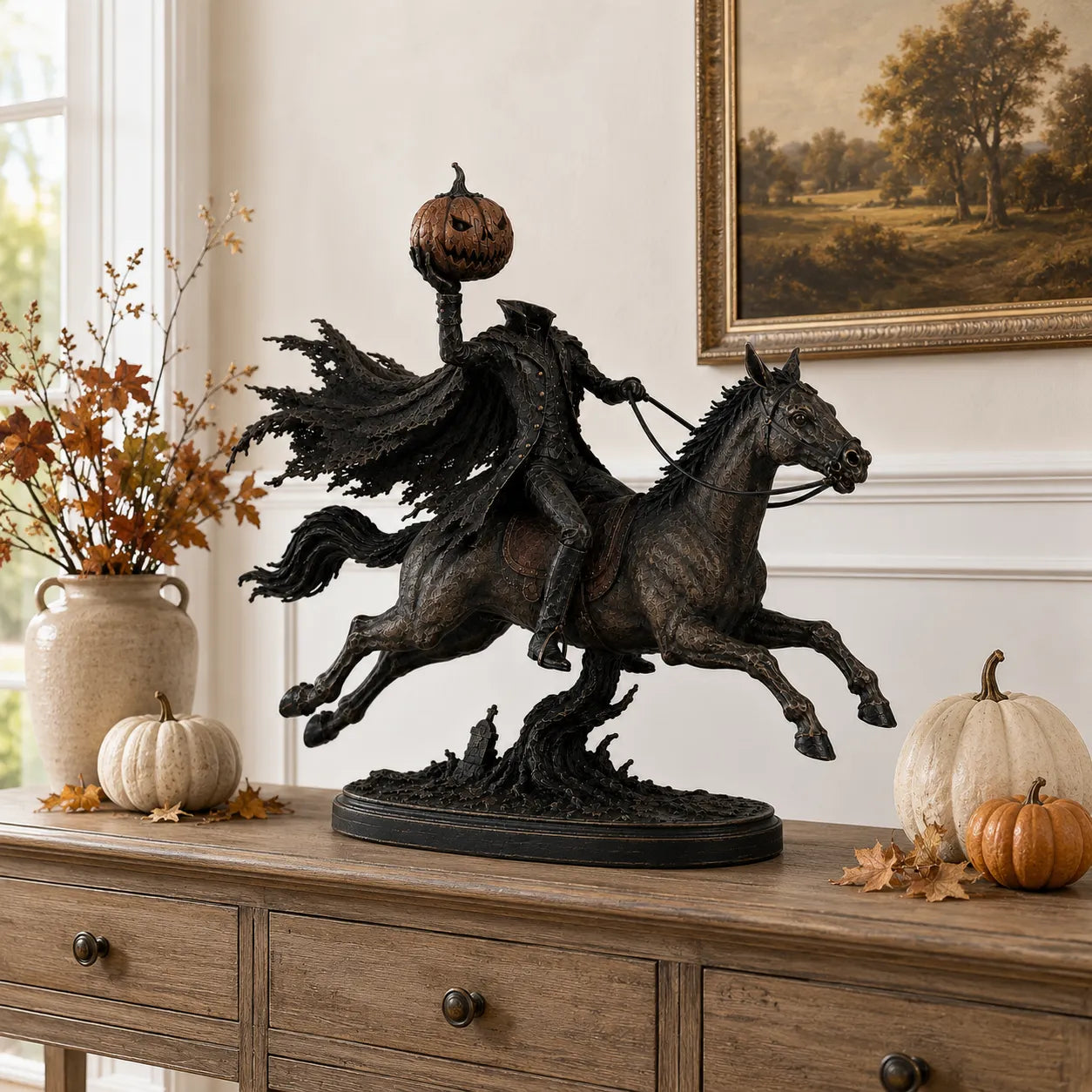 🐎🎃Lighted Headless Horseman Statue