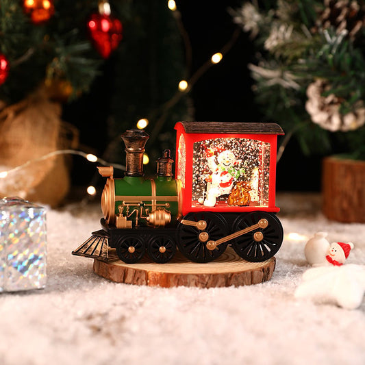 🎄Christmas train ornament with snowflake lights❄️