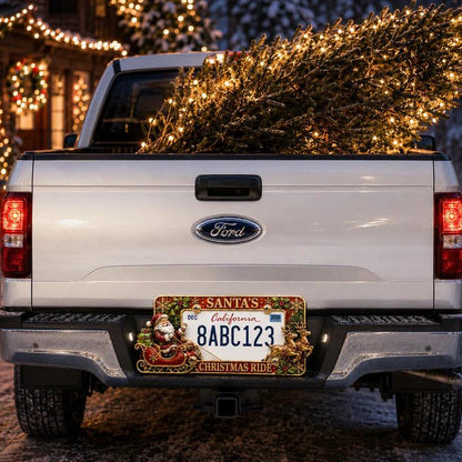 🎄 3D Christmas License Plate Frame – Holiday Car Accessory