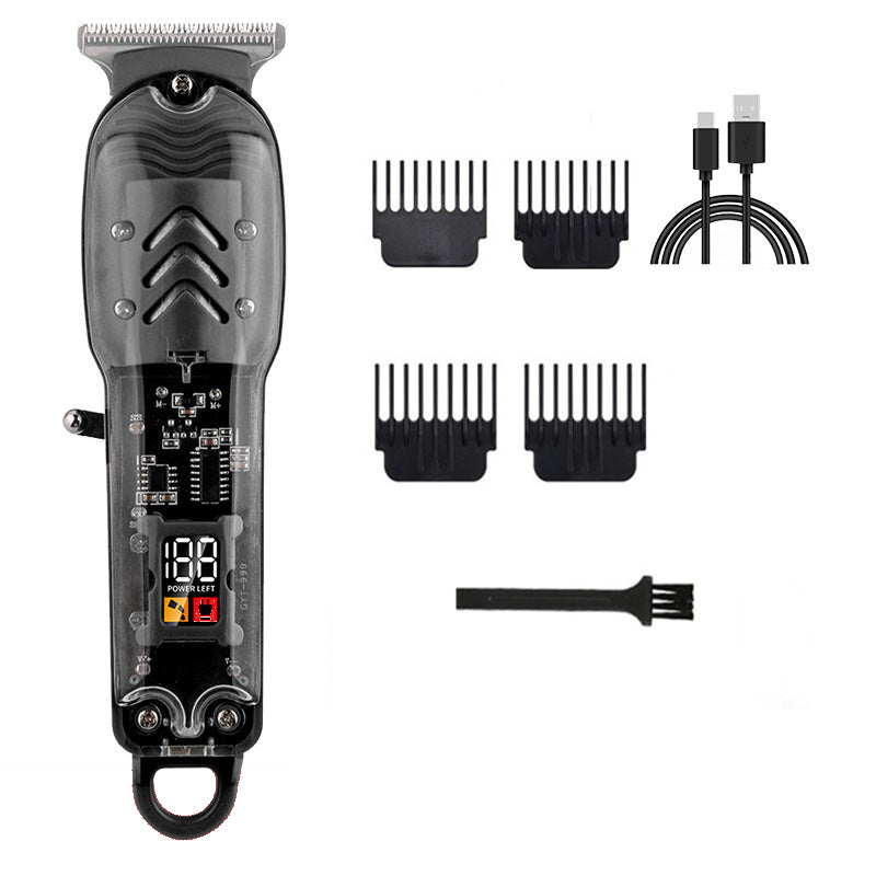 ⚡ Transparent Cordless Hair Trimmer
