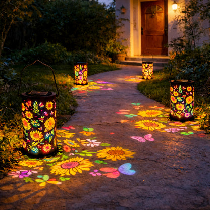 🌻 Solar Sunflower Projection Lantern