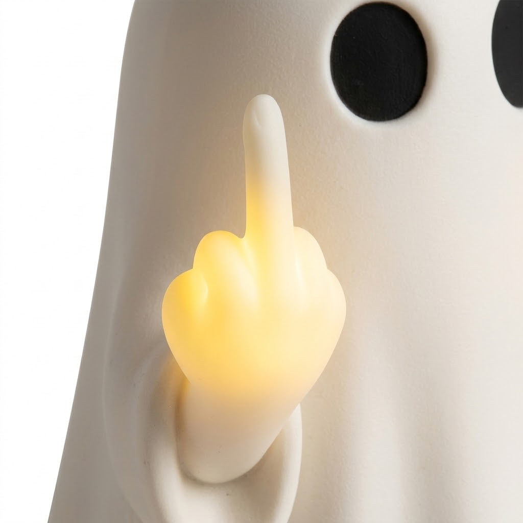 👻 Funny Middle‑Finger Ghost Night Light Wall Decor
