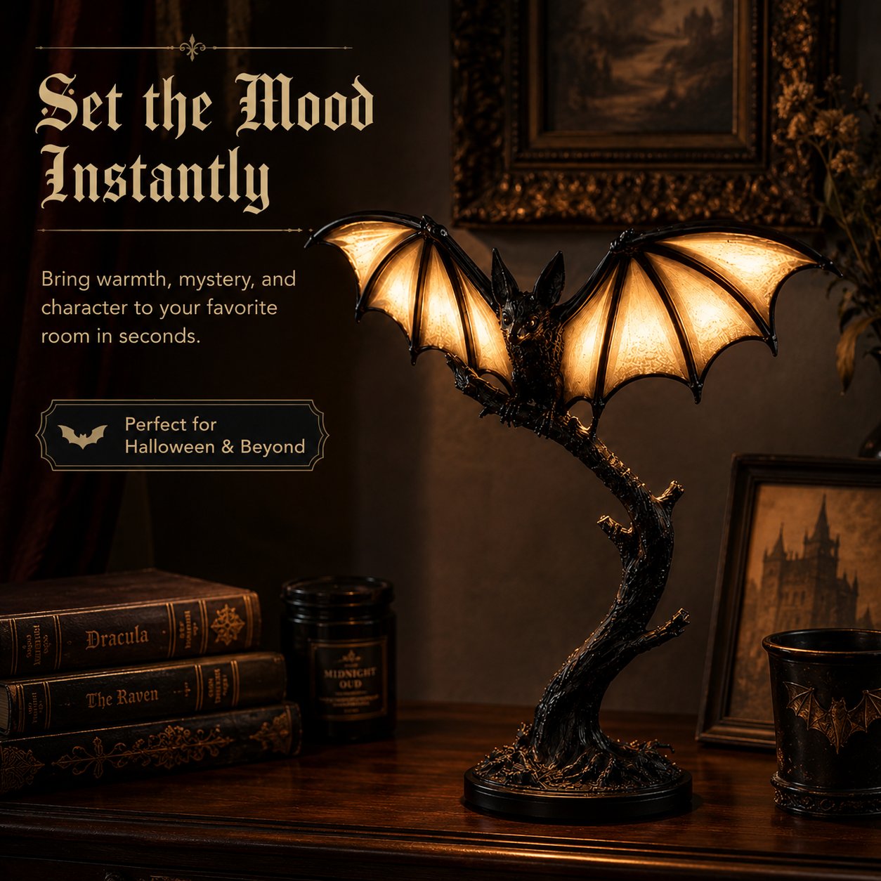 🦇 Glowing Bat Desk Lamp