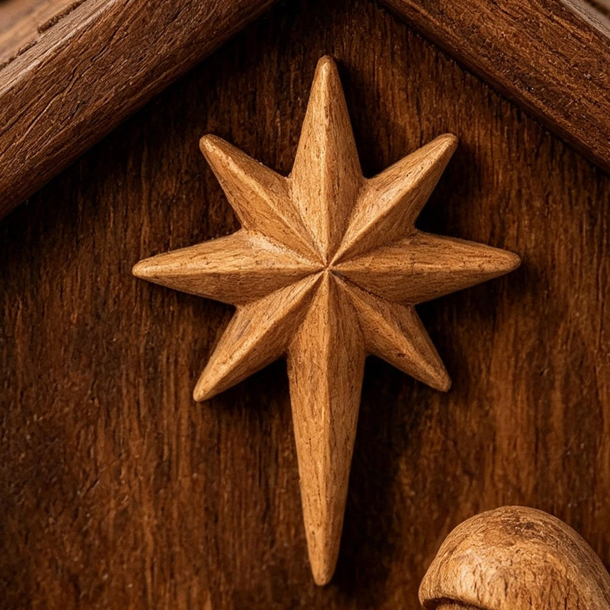 🪵 Rustic Wooden Nativity Scene Religious Christmas Decor