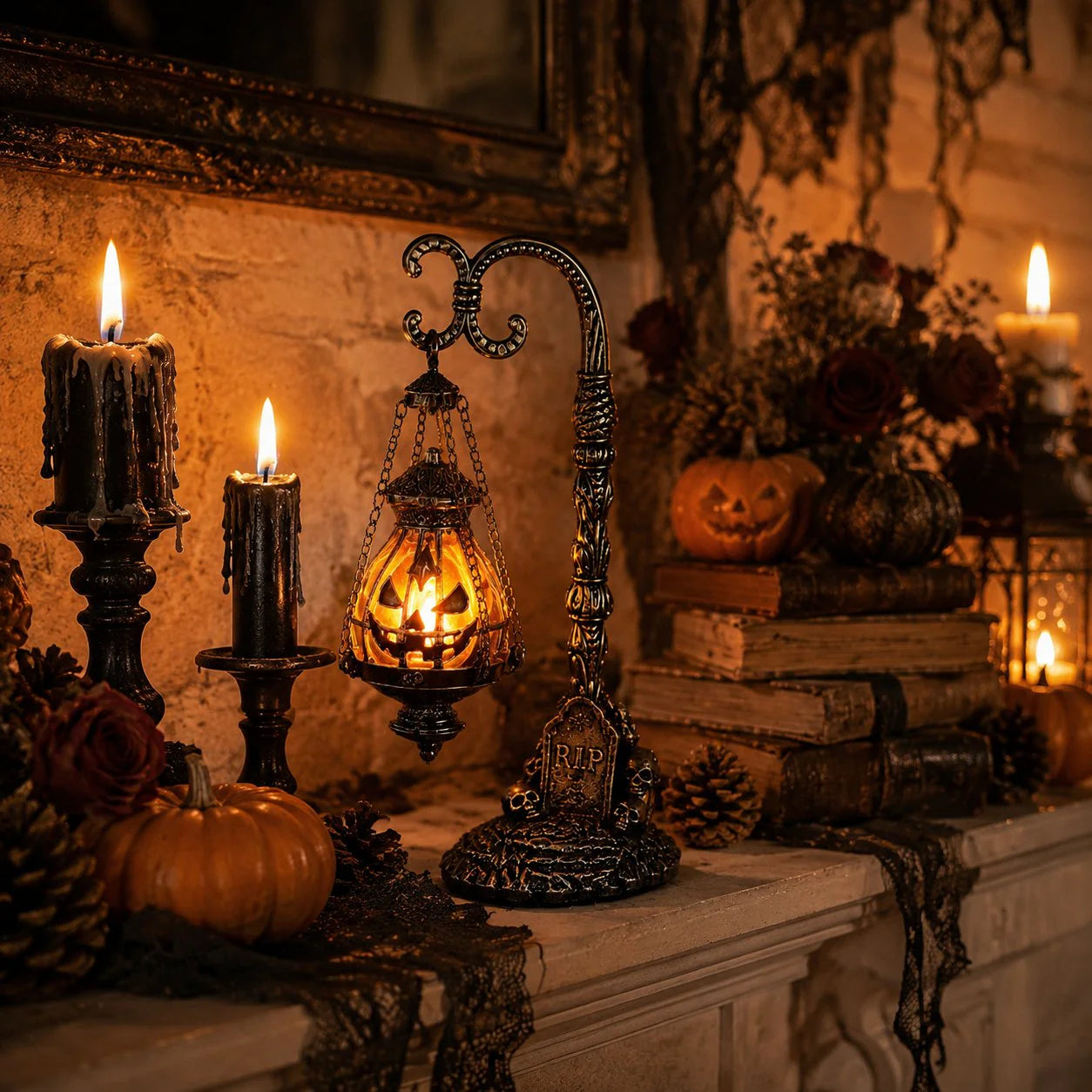 🎃Gothic Pumpkin Lantern – Victorian Halloween Decor🦇