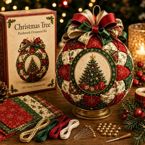 🎄 DIY Christmas Patchwork Ball Decorations – 6 Designs