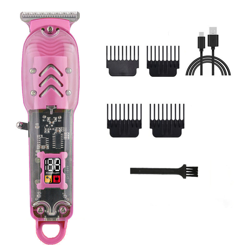 ⚡ Transparent Cordless Hair Trimmer