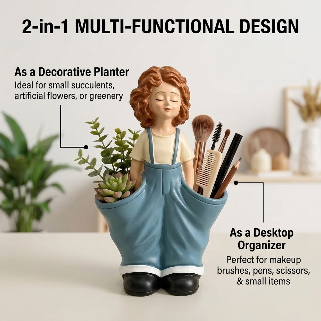 ✨Cute Girl Figurine Planter & Desktop Storage Holder