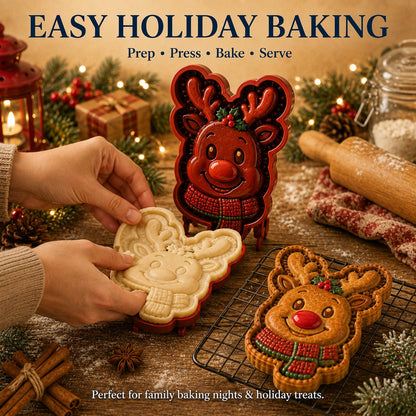 🎄Christmas Cookie & Mini Pie Molds – 8 Festive Designs for Holiday Baking (Reusable & Easy Press)🎅