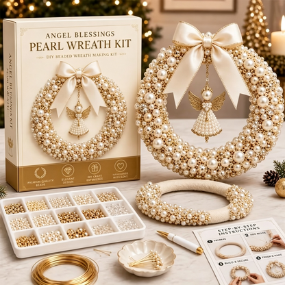 🎄 Christmas Pearl Beaded Wreath | DIY Christmas Decoration