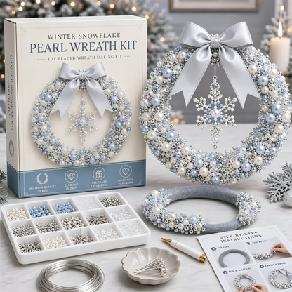 🎄 Christmas Pearl Beaded Wreath | DIY Christmas Decoration