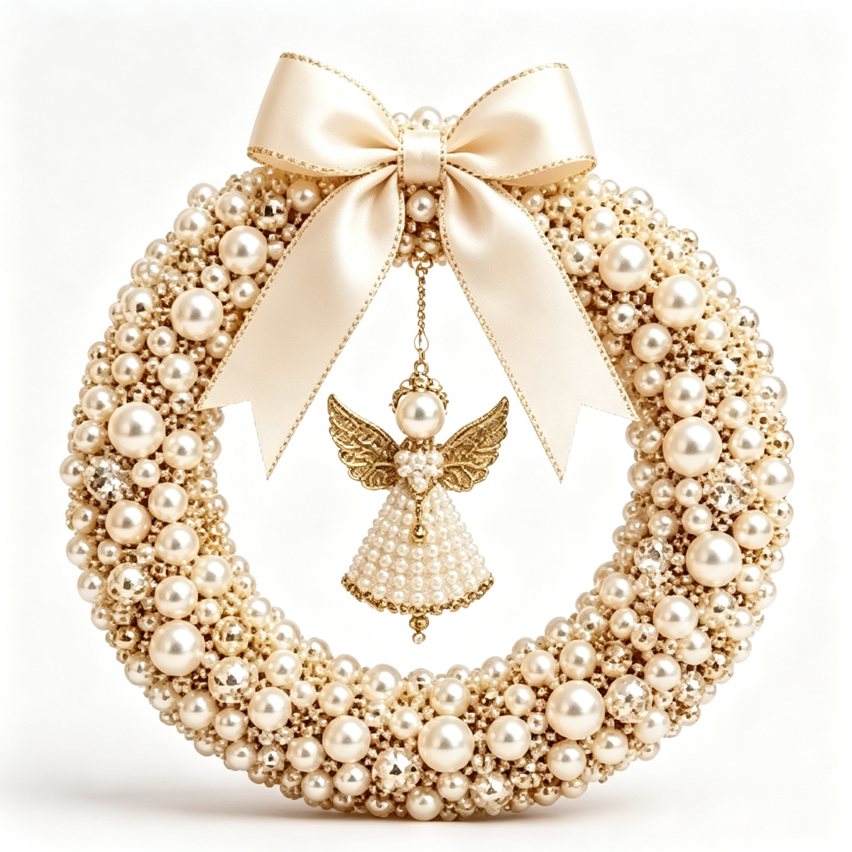 🎄 Christmas Pearl Beaded Wreath | DIY Christmas Decoration