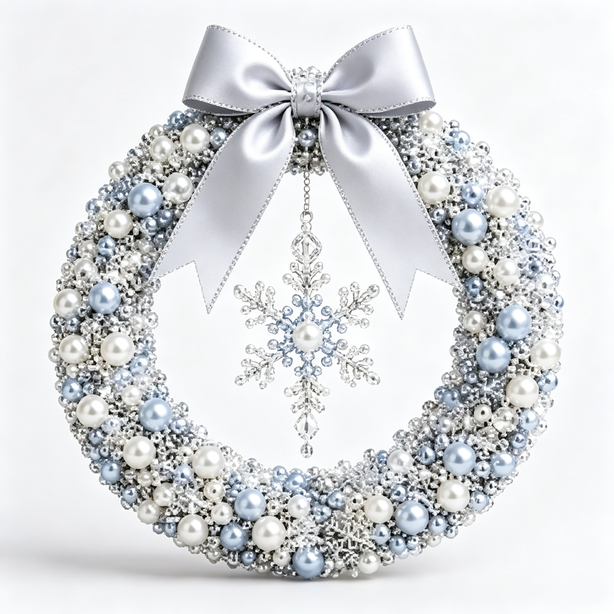 🎄 Christmas Pearl Beaded Wreath | DIY Christmas Decoration